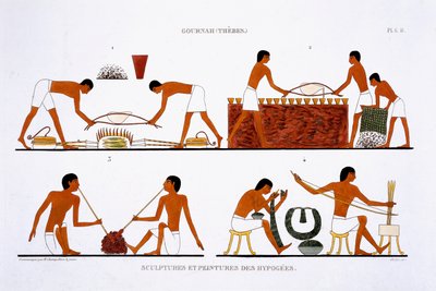 Jewellery and metal Workshop, from a Rare Record of Frescoes from Thebes, recorded by Frederic Cailliaud by Frederic Cailliaud